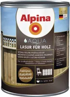 PUIDUKAITSEVAHEND ALPINA AQUA LASUR FÜR HOLZ 0,75L PÄHKLIPUU