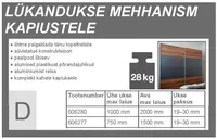 LIUGUKSE SIINIDE KOMPLEKT 1500MM 28KG
