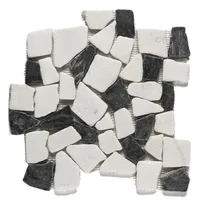 MARMORMOSAIIK MUST-VALGE BLACK AND WHITE 305X305X10MM