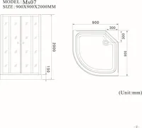DUŠIKABIIN AQUALINE OW-MS07 BLACK 90X90X15/200CM