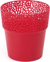 LILLEPOTT ROSA D.11,5/H.12,2CM PUNANE PLASTIK