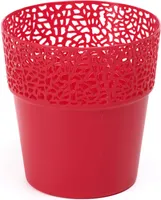 LILLEPOTT ROSA D.13/H.13,5CM PUNANE PLASTIK