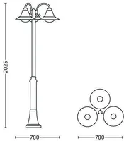 AIAVALGUSTI PHILIPS PROVENCE KOLMENE POST 23W E27 270LM IP44