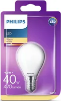 LED LAMP CLASSIC 4,3 - 40W P45 E14 WW FR PHILIPS