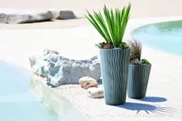 LILLEPOTIÜMBRIS SANDY SLIM Ø39XH44CM PROSPERPLAST LAINELINE PLASTIK MUST
