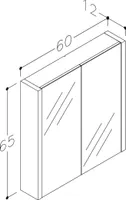 PEEGELKAPP RB BATHROOM LUNA 60X12X65CM VALGE