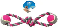 LEMMIKLOOMA NÖÖRLELU 2 TENNISEPALLIGA DUVO+ 38CM HALL/ROOSA