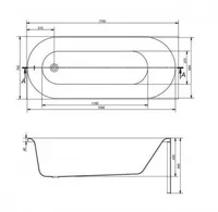 VANN CERSANIT OCTAVIA JALGADEGA 170X70X66CM 