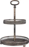 SERVEERIMISALUS 2-KORDNE Ø23X36CM METALL ANTIIK TUME KULD