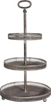 SERVEERIMISALUS 3-KORDNE Ø28X51,5CM METALL ANTIIK TUME KULD