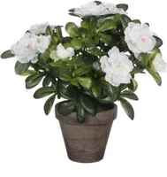 KUNSTLILL MICA DECORATIONS ASALEA 27CM POTIS Ø11,5CM VALGE/HALL