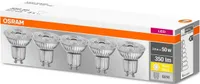 LED LAMP OSRAM 4,3W GU10 2700K 350LM 5TK PAKIS