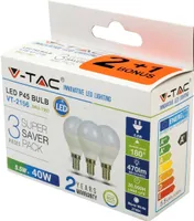 LED LAMP V-TAC 5,5W E14 P45 470LM 3TK PAKIS