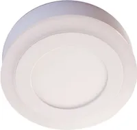 ALLVALGUSTII 6W+3W LED ÜMAR VALGE PINNAPEALNE 3000K+4100K