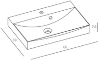VALAMU BALTECO OCEAN 60X39X7,6CM VALUMARMOR VALGE
