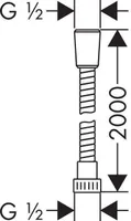 DUŠIVOOLIK HANSGROHE METAFLEX 200CM PLASTIK KROOM