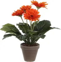 KUNSTLILL MICA DECORATIONS GERBERA Ø30X35CM POTIS Ø11,5 ORANŽ/HALL