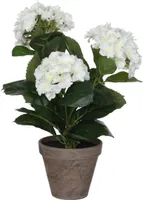 KUNSTLILL MICA DECORATIONS HORTENSIA Ø35X40CM POTIS Ø13,5 VALGE/HALL