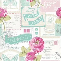 TAPEET DUTCH WALLCOVERINGS BEHANG POSTCARD E748-03