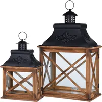 LATERN PUIDUST 31X18X51CM PRUUN/MUST