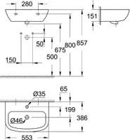 VALAMU GROHE BAU CERAMIC 55X39X15CM