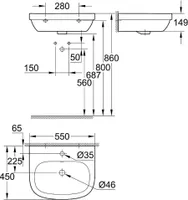 VALAMU GROHE EURO CERAMIC 55X45X15CM