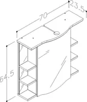 PEEGELKAPP RB BATHROOM PIANO LED 70X23,5X64,5CM VALGE
