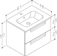 VALAMUKAPP KAME EVOKE 61X46,5X50CM VALAMUGA VALGE