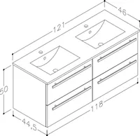 VALAMUKAPP HARMA SERENA 121X46,5X51,8CM VALAMUGA MUST TAMM