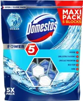 WC-VÄRSKENDAJA DOMESTOS POWER 5 OCEAN 55G 5-PAKK