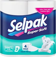 TUALETTPABER SELPAK 3-KIHILINE 4 RULLI
