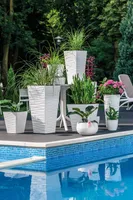 LILLEPOTT FORM-PLASTIC DUNES KANDILINE VALGE 40CM