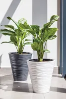 LILLEPOTT FORM-PLASTIC DUNES ÜMAR VALGE 40CM