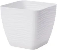 LILLEPOTT FORM-PLASTIC SAHARA KANDILINE VALGE 17CM