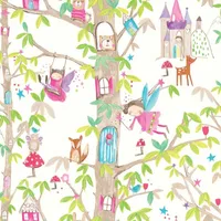 TAPEET ARTHOUSE WOODLAND FAIRIES WHITE