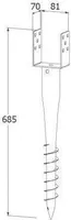 KRUVIVAI HJFASTENERS 80X70X685X1,8MM KEERATAV