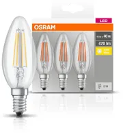 LED LAMP OSRAM 4W B40 827 FIL E14 3TK PAKIS 