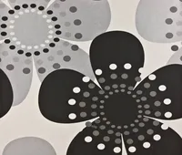 TAPEET DUTCH WALLCOVERINGS BEHANG RETRO BLOEM ZWART/ZILVER