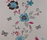 TAPEET DUTCH WALLCOVERINGS BEHANG VOGEL TURQUOISE