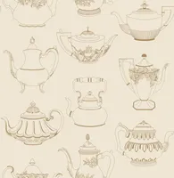 TAPEET DUTCH WALLCOVERINGS BE DIFFERENT THEEPOT CREME/GOUD