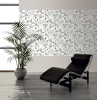 TAPEET DUTCH WALLCOVERINGS SCHUIMVINYL VOGELKOOI WIT/GRIJS