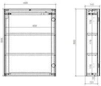 PEEGELKAPP AQUARODOS QUADRO 50X14X65CM VALGE