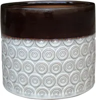 ÜMBRISPOTT KERAAMILINE 25X25X21CM PRUUN-VALGE