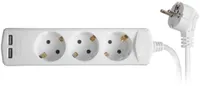 PIKENDUSJUHE TESATEK 3 PESA + 2XUSB 3,0M 3G1,0MM² 10A VALGE