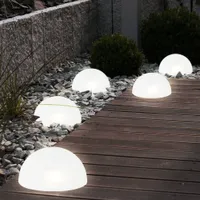 VALGUSTI PÄIKESEPATAREIGA POOLKERA ECO BRIGHT VALGE 15CM