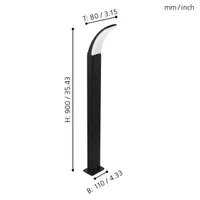 AIAVALGUSTI EGLO FIUMICINO 11W LED 1300LM 3000K POST 900MM IP44