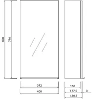 PEEGELKAPP CERSANIT VIRGO 40X80X18CM VALGE