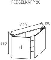 PEEGELKAPP BALTECO FORMA 80X58X19CM MUST MATT