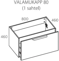 VALAMUKAPP BALTECO FORMA 80X46X46CM MUST MATT