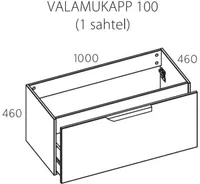 VALAMUKAPP BALTECO FORMA 100X46X46CM MUST MATT